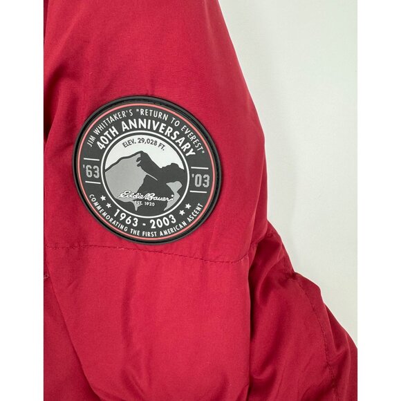 Eddie Bauer Mens Red Goose Down Puffer Coat XL Everest WeatherEdge 80th Annivers - Picture 2 of 13